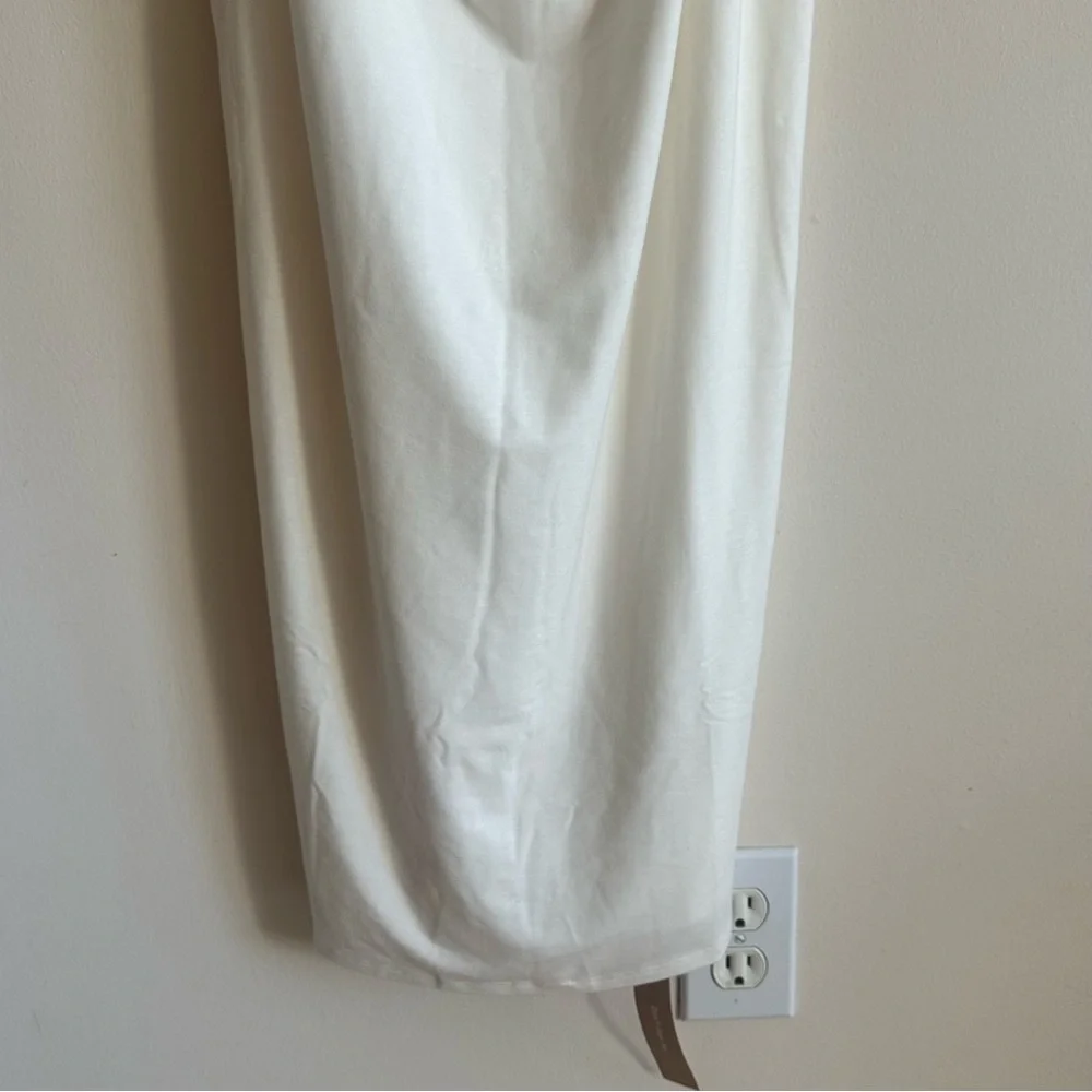 Reformation x Laura Harrier Etta Strapless Knit Bodycon Midi Dress Cream L NWT